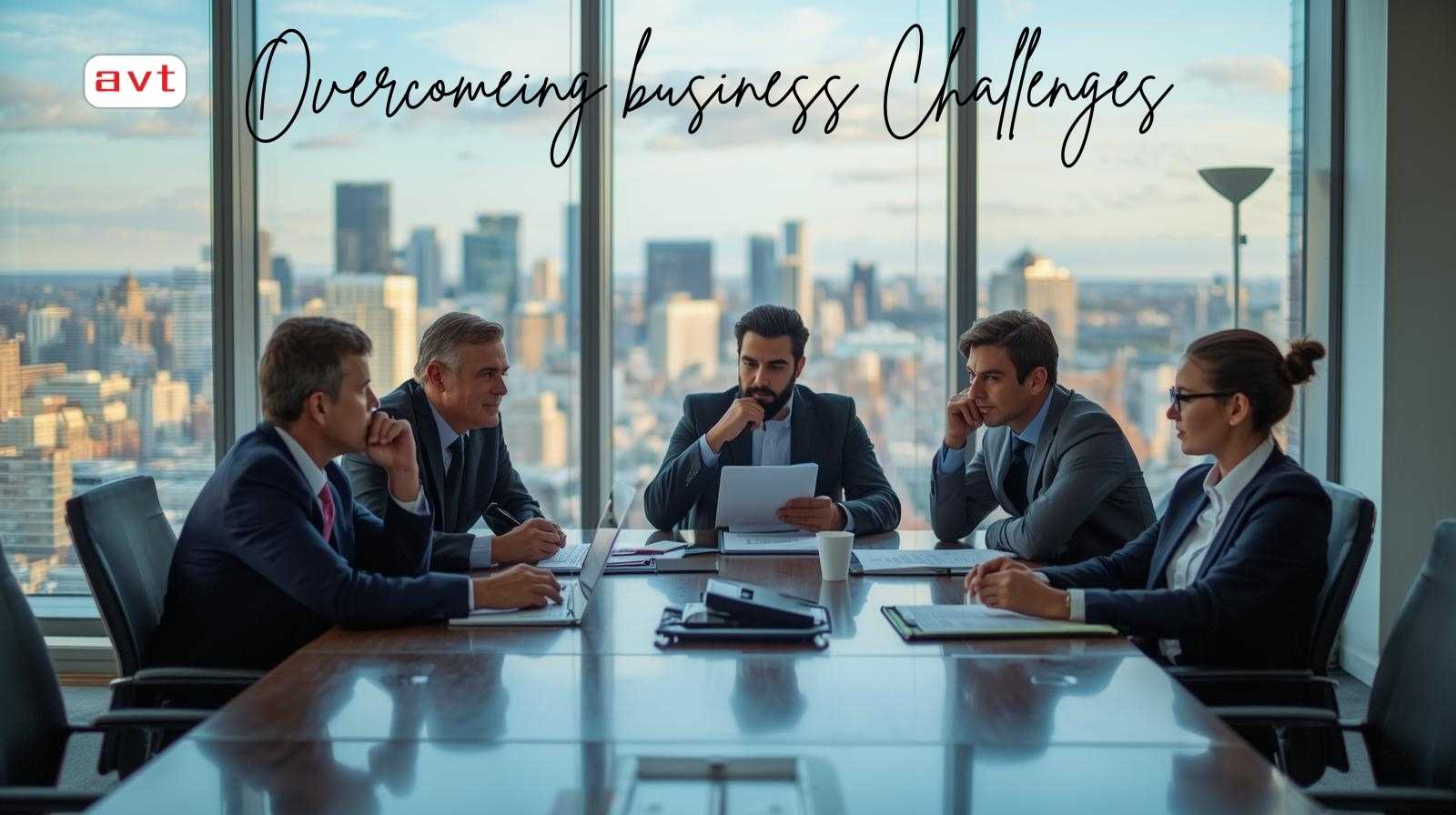 Business meeting discussing strategies to overcome operational challenges